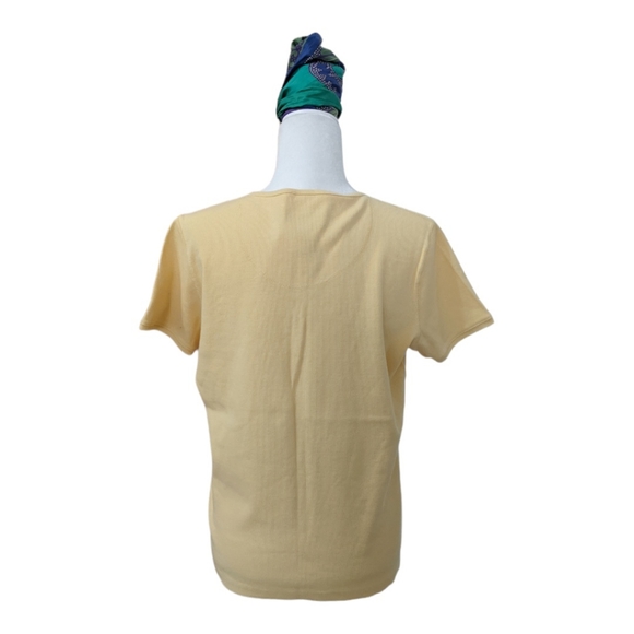 Natural Reflections Ribbed Short Sleeve Tee Dandelion L - Picture 2 of 3